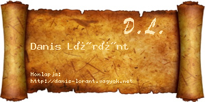 Danis Lóránt névjegykártya